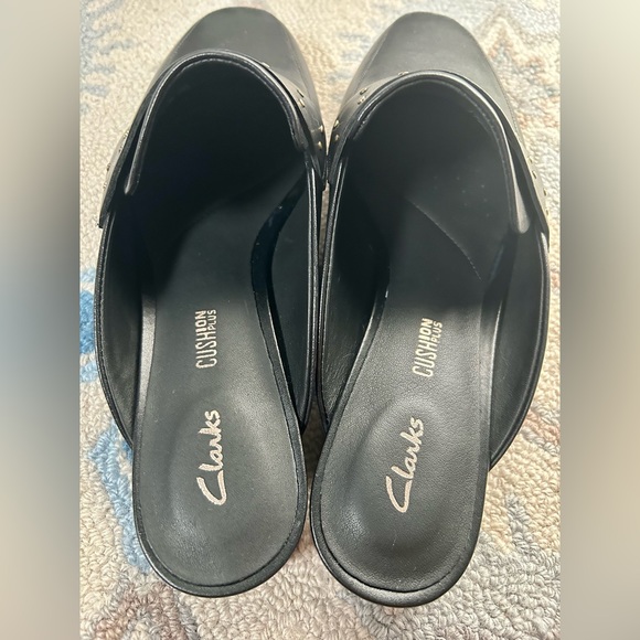 Clarks Black Studded Mules - Picture 3 of 6
